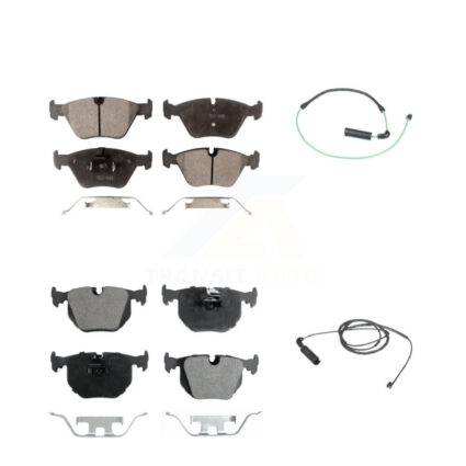 Front Rear Semi-Metallic Disc Brake Pad And Wear Sensor Kit For BMW 330Ci 330i 330xi 3.0L KPW-100130