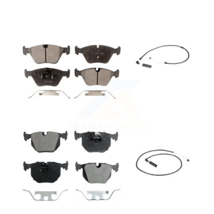 Front Rear Semi-Metallic Disc Brake Pads And Wear Sensors Kit For 2004-2010 BMW X3 KPW-100133