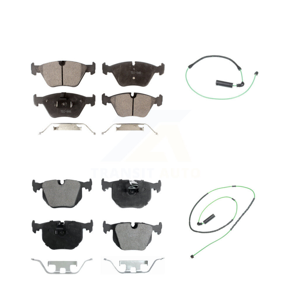 Front Rear Semi-Metallic Disc Brake Pads And Wear Sensors Kit For 2005-2006 BMW M3 3.2L KPW-100135