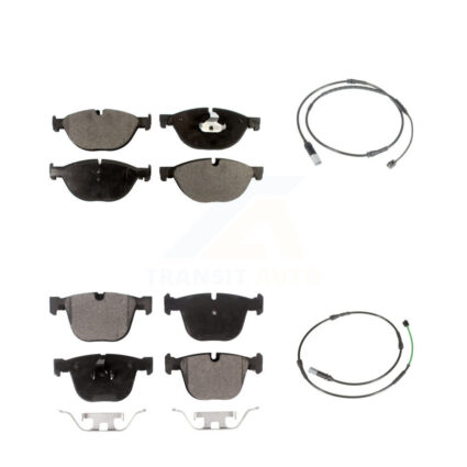 Front Rear Semi-Metallic Disc Brake Pads And Wear Sensors Kit For BMW 535i GT xDrive 550i KPW-100144