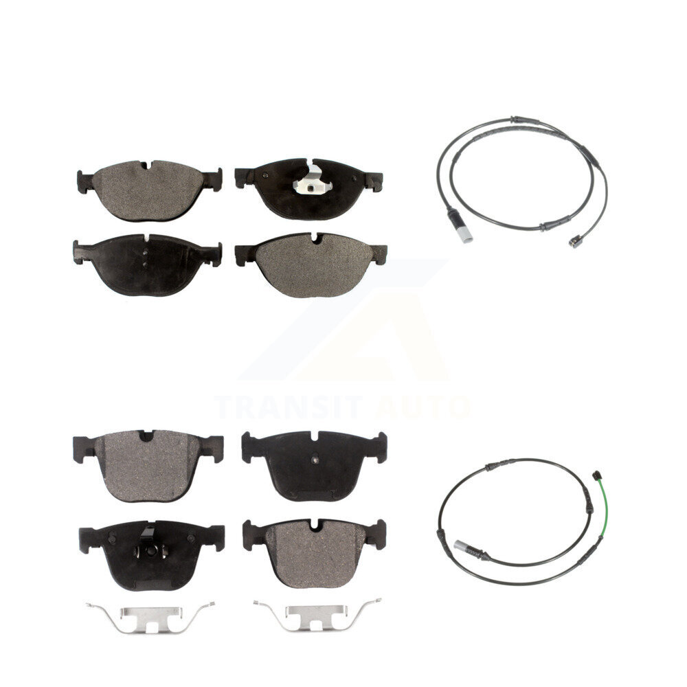 Front Rear Semi-Metallic Disc Brake Pads And Wear Sensors Kit For BMW 535i GT xDrive 550i KPW-100144