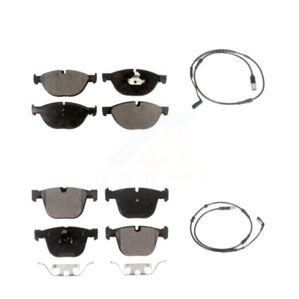 Front Rear Semi-Metallic Disc Brake Pads And Wear Sensors Kit For 2009 BMW 750i 750Li KPW-100148