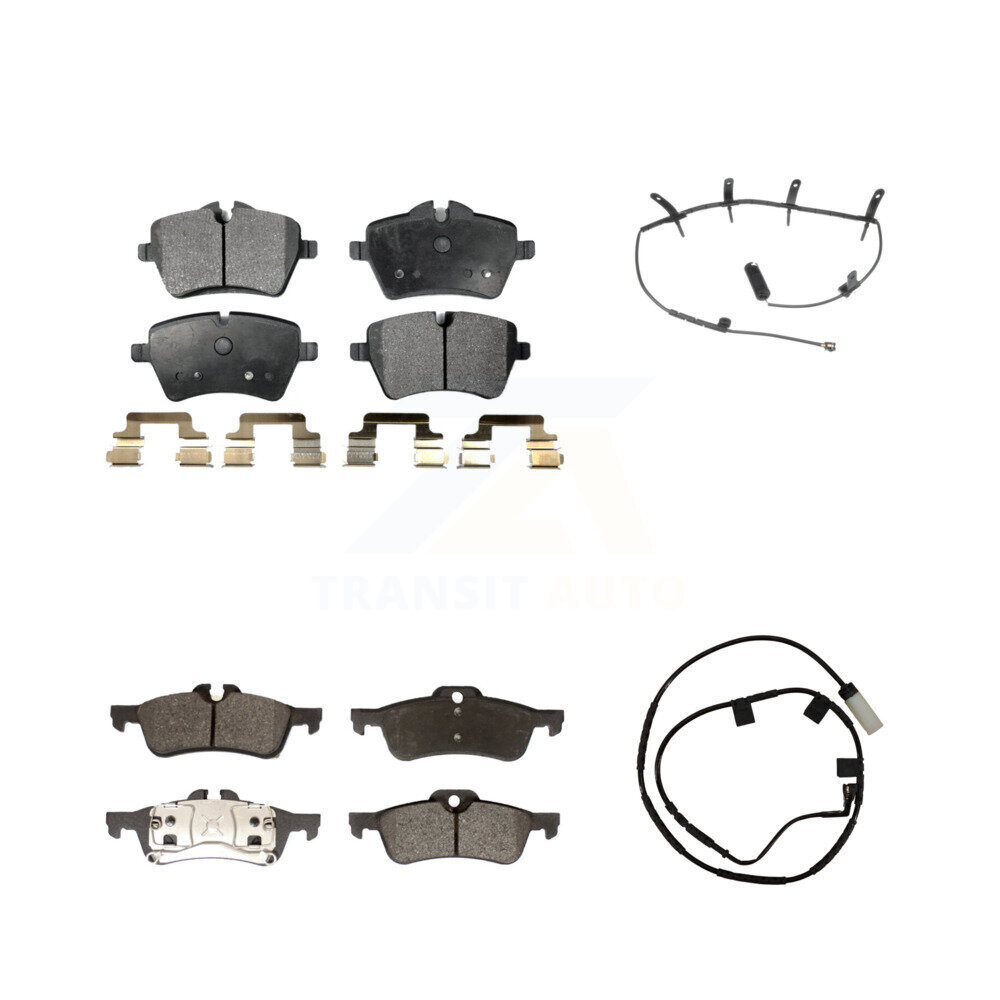 Front Rear Semi-Metallic Disc Brake Pads And Wear Sensors Kit For 2006 Mini Cooper 1.6L KPW-100172