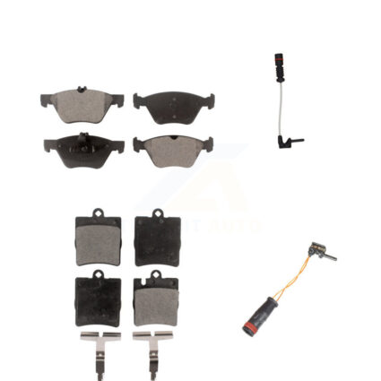 Front Rear Semi-Metallic Disc Brake Pads And Wear Sensors Kit For Mercedes-Benz CLK320 KPW-100175