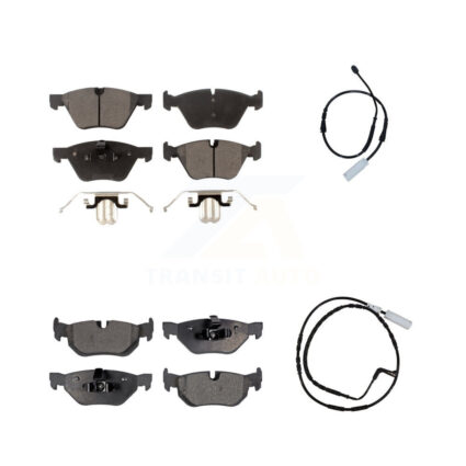 Front Rear Semi-Metallic Disc Brake Pads And Wear Sensors Kit For BMW 128i 3.0L KPW-100183