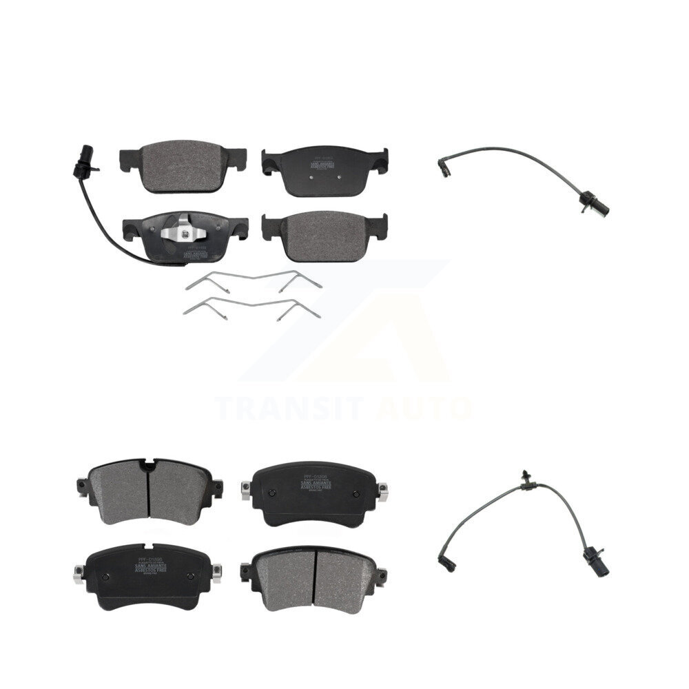Front Rear Semi-Metallic Disc Brake Pads And Extra Wear Sensors Kit For Audi A4 Quattro KPW-100212