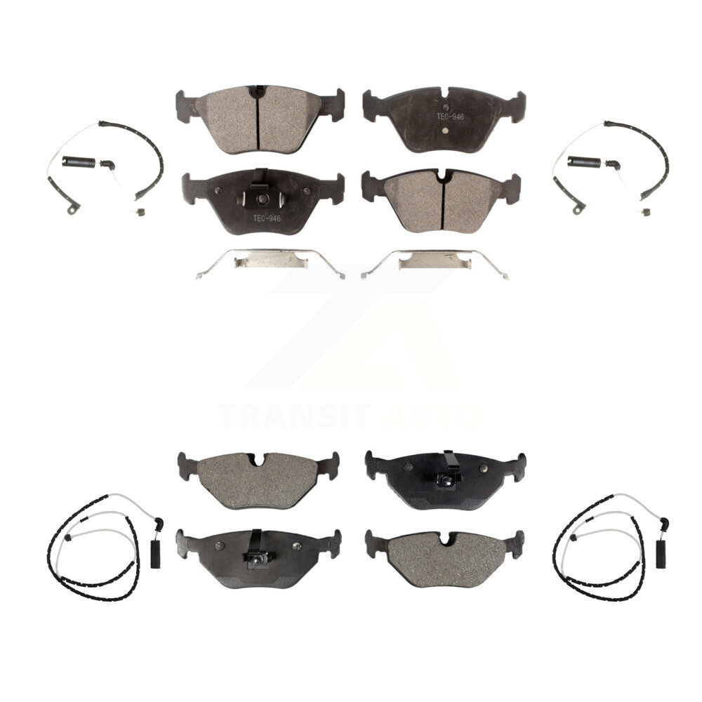 Front Rear Semi-Metallic Disc Brake Pads And Wear Sensors Kit For BMW Z4 KPW-100242