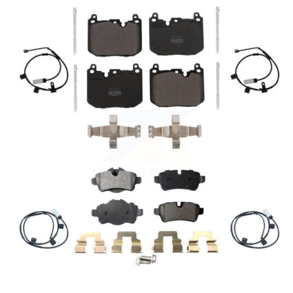 Front Rear Semi-Metallic Disc Brake Pads And Wear Sensors Kit For Mini Cooper KPW-100246
