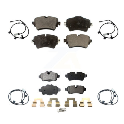 Front Rear Semi-Metallic Disc Brake Pads And Wear Sensors Kit For 2015 Mini Cooper 1.6L KPW-100247
