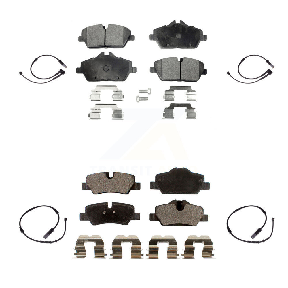 Front Rear Semi-Metallic Disc Brake Pads And Wear Sensors Kit For Mini Cooper KPW-100250