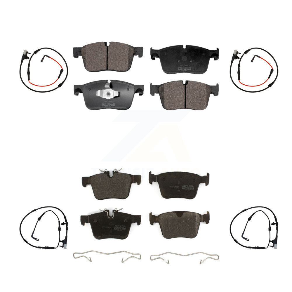 Front Rear Semi-Metallic Disc Brake Pads And Wear Sensors Kit For Jaguar XE KPW-100257
