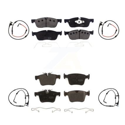 Front Rear Semi-Metallic Disc Brake Pads And Wear Sensors Kit For Jaguar XE KPW-100259