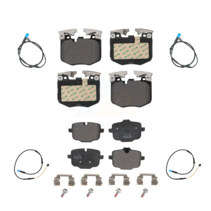 Front Rear Semi-Metallic Brake Pads Wear Sensor Kit For BMW X4 With Blue Painted Calipers KPW-100263