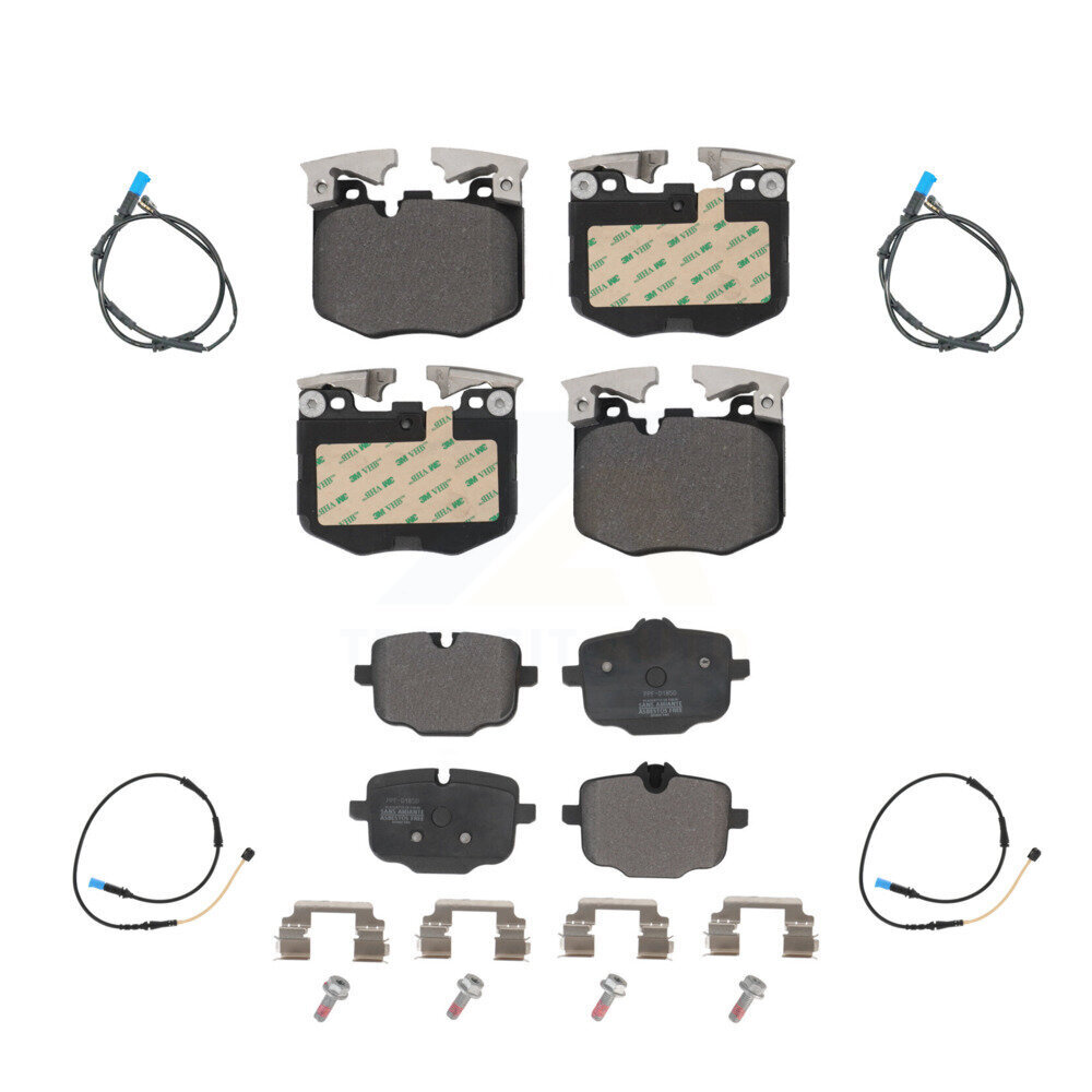 Front Rear Semi-Metallic Brake Pads Wear Sensor Kit For BMW X4 With Blue Painted Calipers KPW-100263