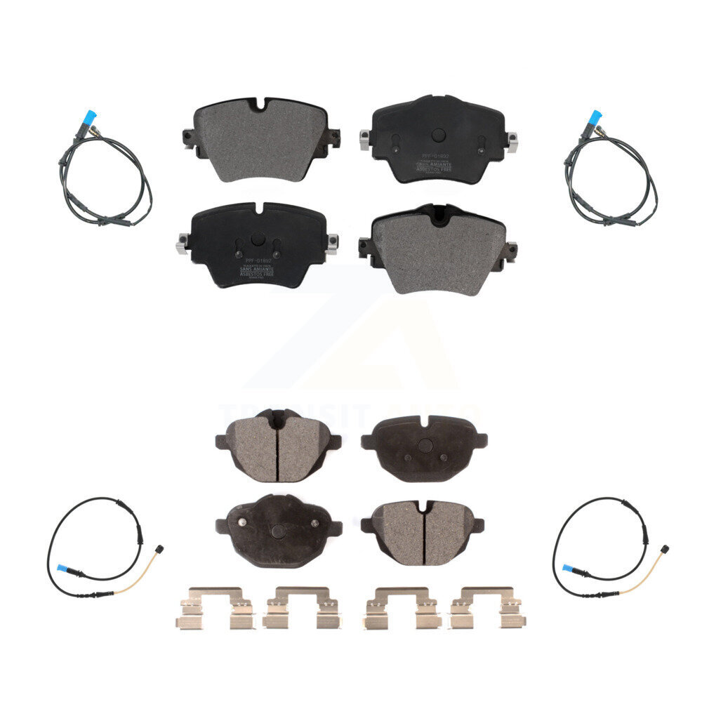 Front Rear Semi-Metallic Disc Brake Pads And Wear Sensors Kit For BMW X4 KPW-100264