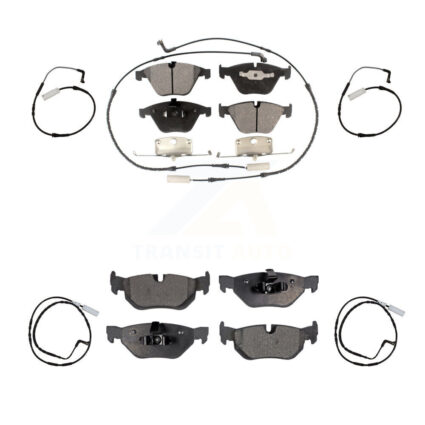 Front Rear Semi-Metallic Disc Brake Pad Extra Wear Sensor Kit For 2009-2010 BMW 328i 3.0L KPW-100267