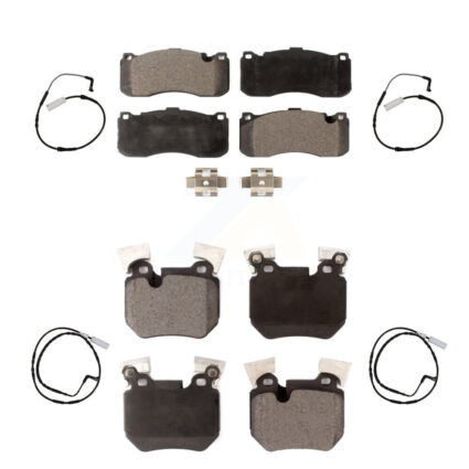 Front Rear Semi-Metallic Disc Brake Pads And Wear Sensors Kit For 2008-2010 BMW 135i 3.0L KPW-100270