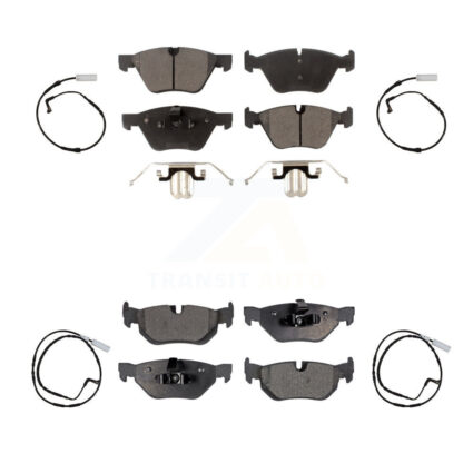 Front Rear Semi-Metallic Disc Brake Pads And Wear Sensors Kit For BMW 128i 328i 323i 325i KPW-100271