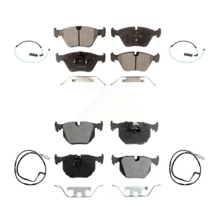 Front Rear Semi-Metallic Disc Brake Pads And Wear Sensors Kit For 2005 BMW 330xi 3.0L KPW-100272