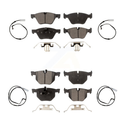 Front Rear Semi-Metallic Disc Brake Pads And Wear Sensors Kit For 2006 BMW 330i KPW-100273