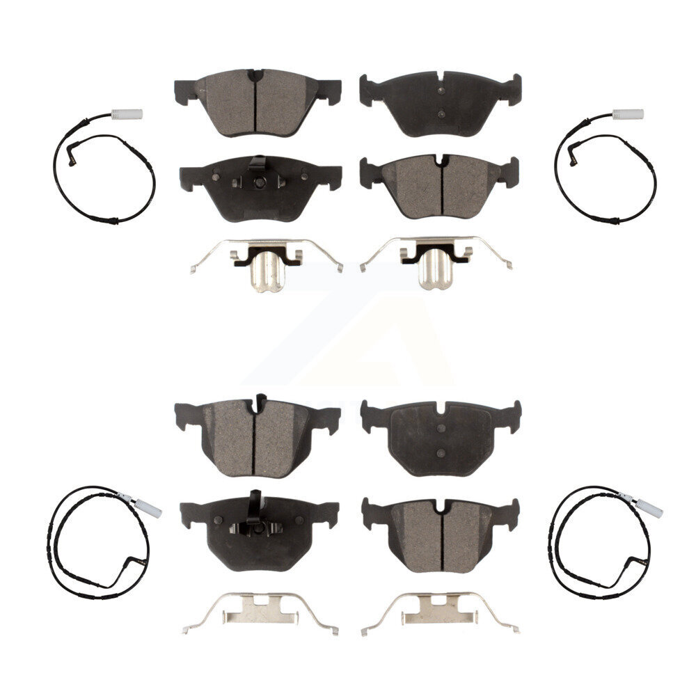 Front Rear Semi-Metallic Disc Brake Pads And Wear Sensors Kit For 2006 BMW 330i KPW-100273