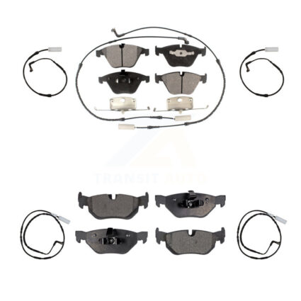 Front Rear Semi-Metallic Disc Brake Pads And Extra Wear Sensor Kit For 2008 BMW 328i 3.0L KPW-100274