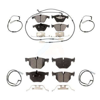 Front Rear Semi-Metallic Disc Brake Pads And Extra Wear Sensor Kit For BMW 335i 335d 3.0L KPW-100275