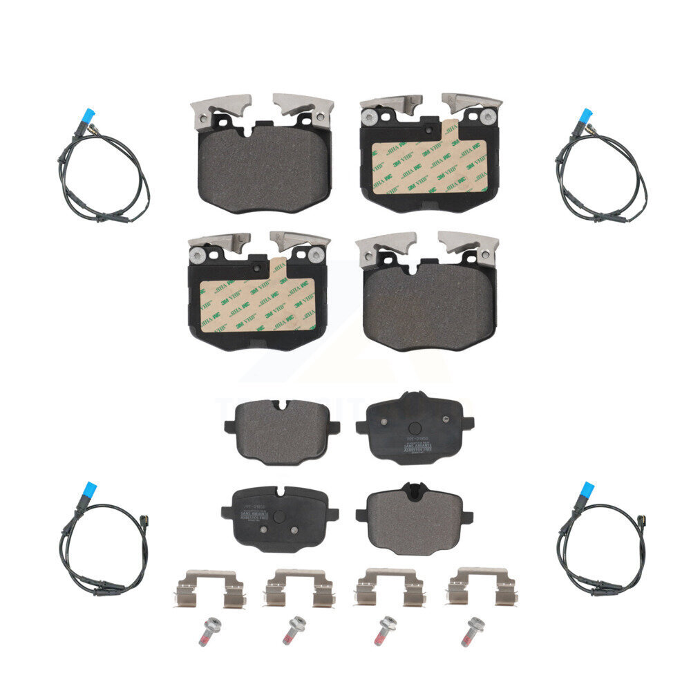 Front Rear Semi-Metallic Disc Brake Pads And Wear Sensors Kit For BMW X3 KPW-100282