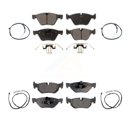 Front Rear Semi-Metallic Disc Brake Pads And Wear Sensors Kit For 2012 BMW X1 xDrive28i KPW-100302