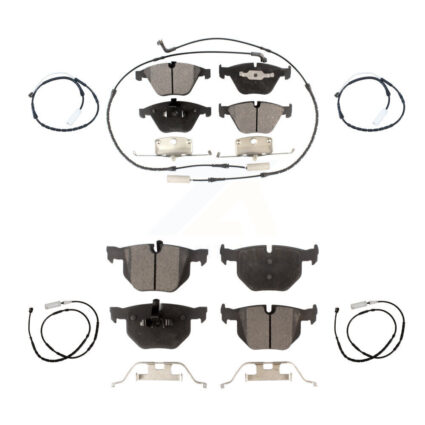 Front Rear Semi-Metallic Disc Brake Pads And Extra Wear Sensors Kit For BMW X1 KPW-100303