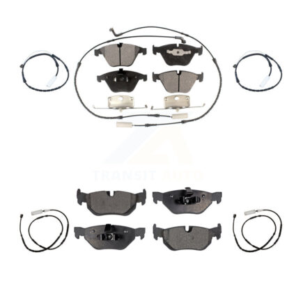Front Rear Semi-Metallic Disc Brake Pads And Extra Wear Sensors Kit For BMW X1 KPW-100305