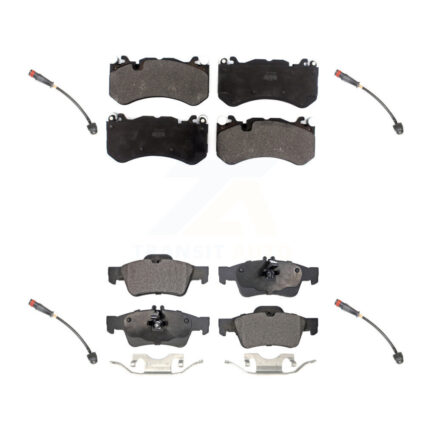 Front Rear Semi-Metallic Brake Pads Wear Sensor Kit For 10-11 Mercedes-Benz SL65 AMG 6.0L KPW-100306
