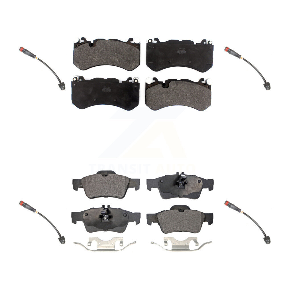 Front Rear Semi-Metallic Brake Pads Wear Sensor Kit For 10-11 Mercedes-Benz SL65 AMG 6.0L KPW-100306