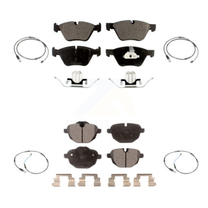 Front Rear Semi-Metallic Disc Brake Pads And Wear Sensors Kit For BMW 528i KPW-100322