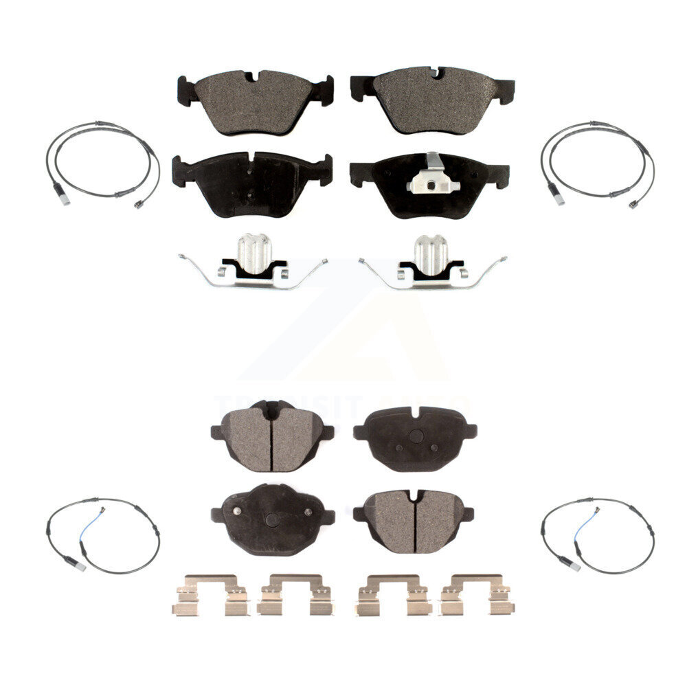 Front Rear Semi-Metallic Disc Brake Pads And Wear Sensors Kit For BMW 528i KPW-100322