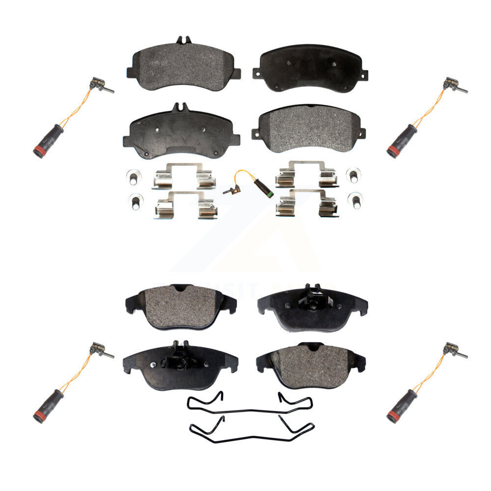 Front Rear Semi-Metallic Brake Pads Extra Wear Sensor Kit For Mercedes-Benz GLK350 GLK250 KPW-100348