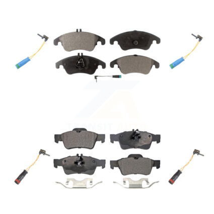 Front Rear Semi-Metallic Disc Brake Pads And Extra Wear Sensor Kit For Mercedes-Benz E400 KPW-100355