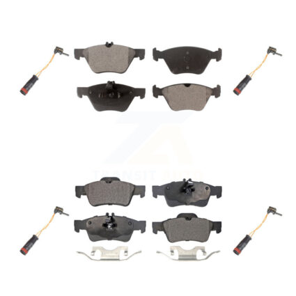 Front Rear Semi-Metallic Disc Brake Pads And Wear Sensors Kit For Mercedes-Benz E350 E300 KPW-100363