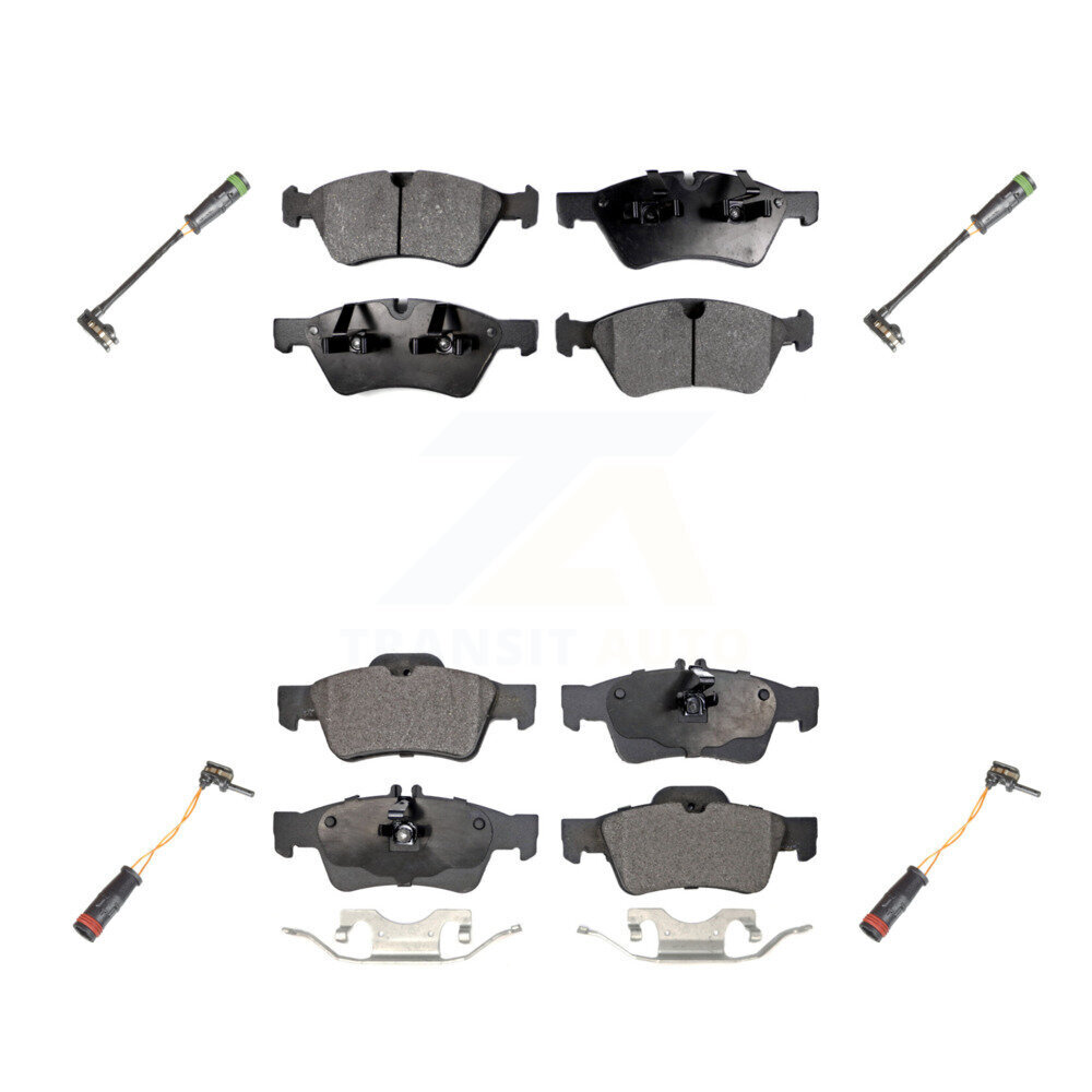 Front Rear Semi-Metallic Disc Brake Pads And Wear Sensors Kit For Mercedes-Benz E550 KPW-100366