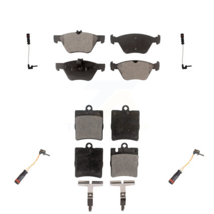 Front Rear Semi-Metallic Disc Brake Pads And Wear Sensors Kit For Mercedes-Benz CLK320 KPW-100367