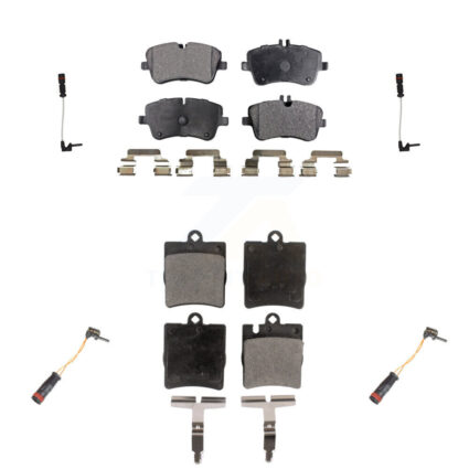 Front Rear Semi-Metallic Disc Brake Pads And Wear Sensors Kit For Mercedes-Benz CLK320 KPW-100368