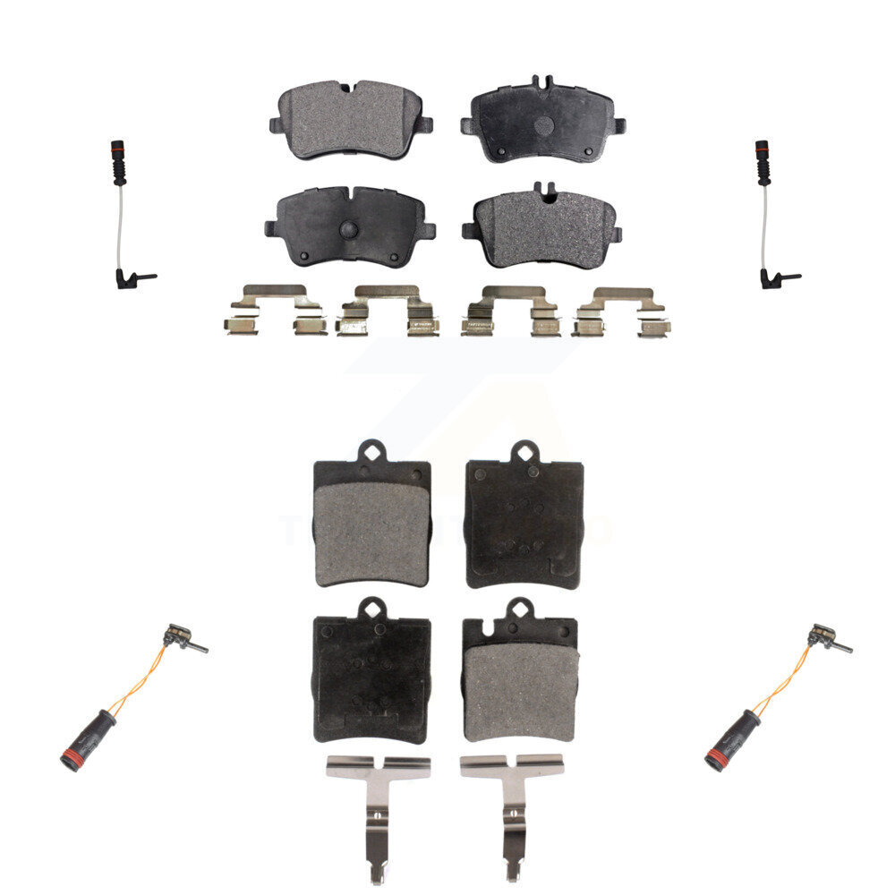 Front Rear Semi-Metallic Disc Brake Pads And Wear Sensors Kit For Mercedes-Benz CLK320 KPW-100368