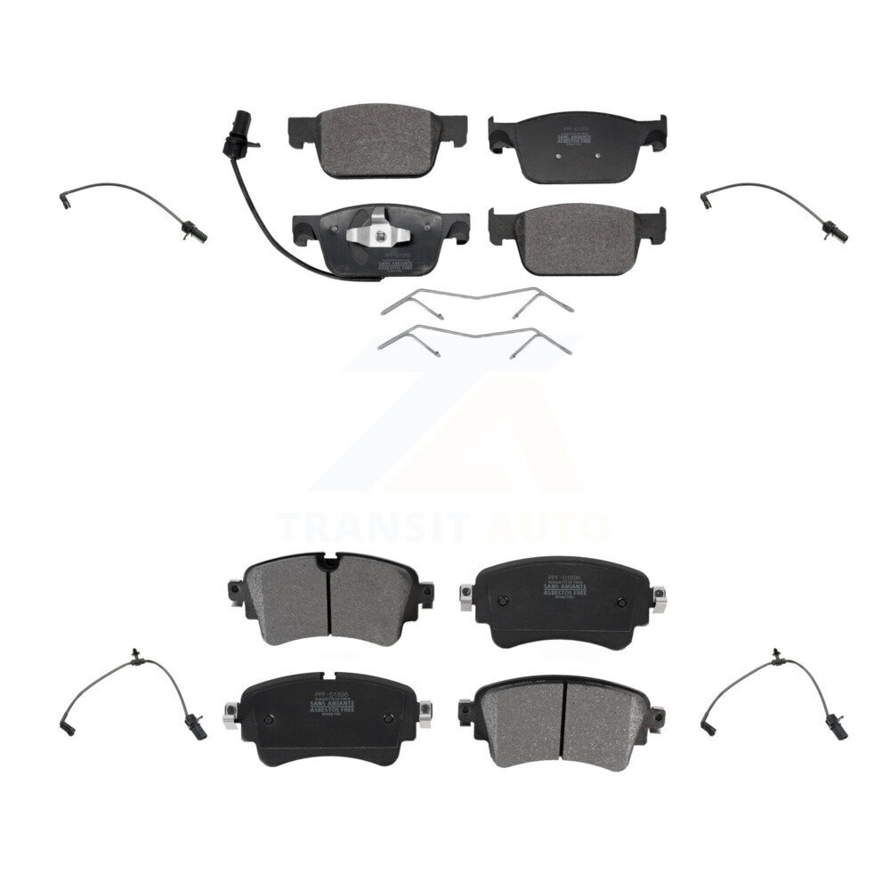 Front Rear Semi-Metallic Disc Brake Pads And Extra Wear Sensors Kit For Audi A4 Quattro KPW-100369
