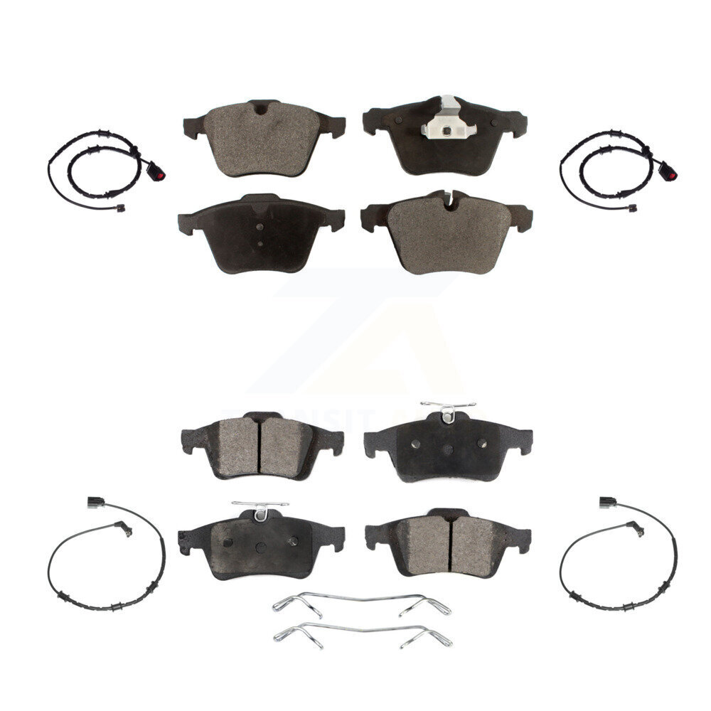 Front Rear Semi-Metallic Disc Brake Pads And Wear Sensors Kit For Jaguar XJ KPW-100376