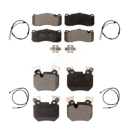 Front Rear Semi-Metallic Disc Brake Pads And Wear Sensors Kit For BMW 135i 3.0L KPW-100377