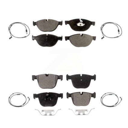 Front Rear Semi-Metallic Disc Brake Pads And Wear Sensors Kit For 2009 BMW 750i 750Li KPW-100388