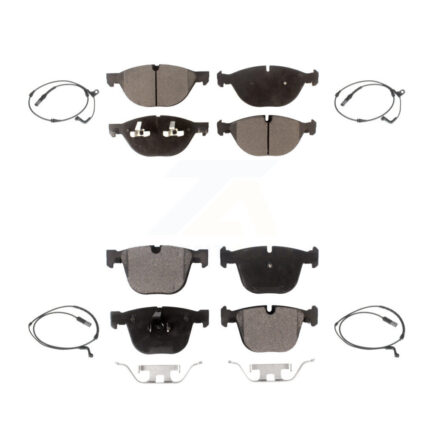 Front Rear Semi-Metallic Disc Brake Pads And Wear Sensors Kit For 2009 BMW X6 xDrive50i KPW-100402