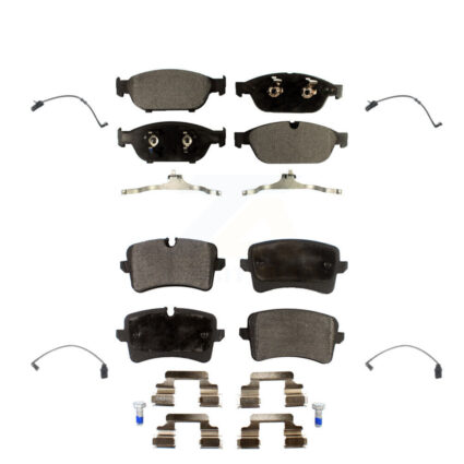Front Rear Semi-Metallic Disc Brake Pads And Wear Sensors Kit For Audi A6 Quattro A7 KPW-100407
