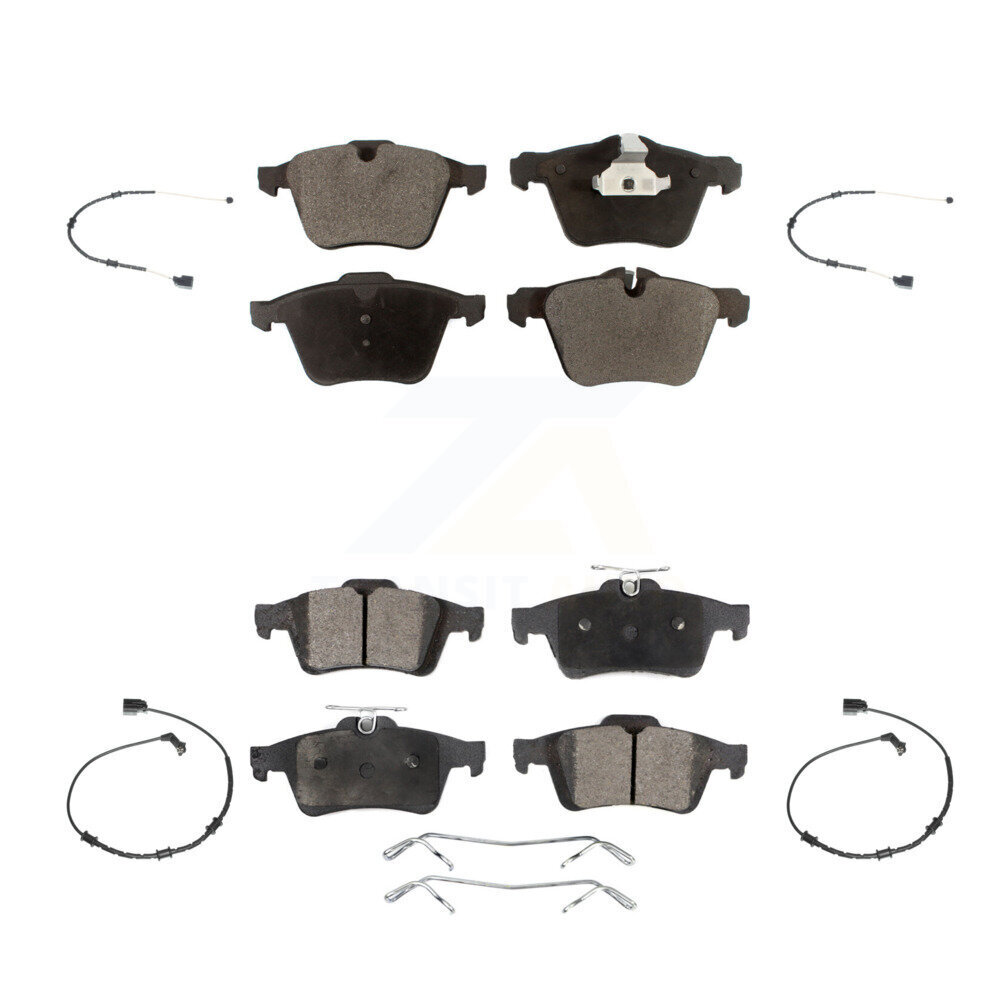 Front Rear Semi-Metallic Disc Brake Pads And Wear Sensors Kit For Jaguar XJ KPW-100428