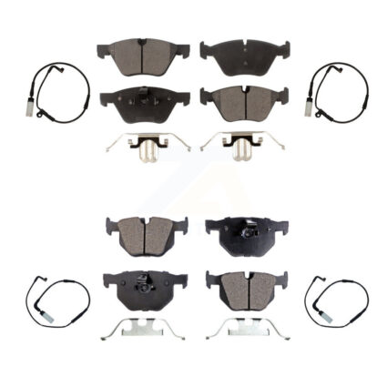 Front Rear Semi-Metallic Disc Brake Pads And Wear Sensors Kit For BMW 525i KPW-100430